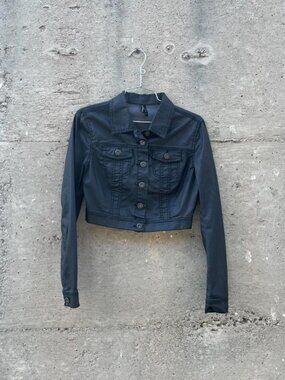 y2k gunmetal crop black jacket